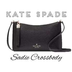 NWT KATE SPADE SADIE CROSSBODY IN BLACK MADE OF Saffiano Leather.